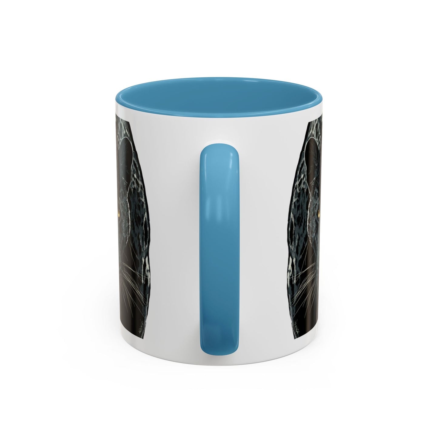 Majestic Black Panther Two Tone Coffee Mug - 11 oz & 15 oz - Blue Cava