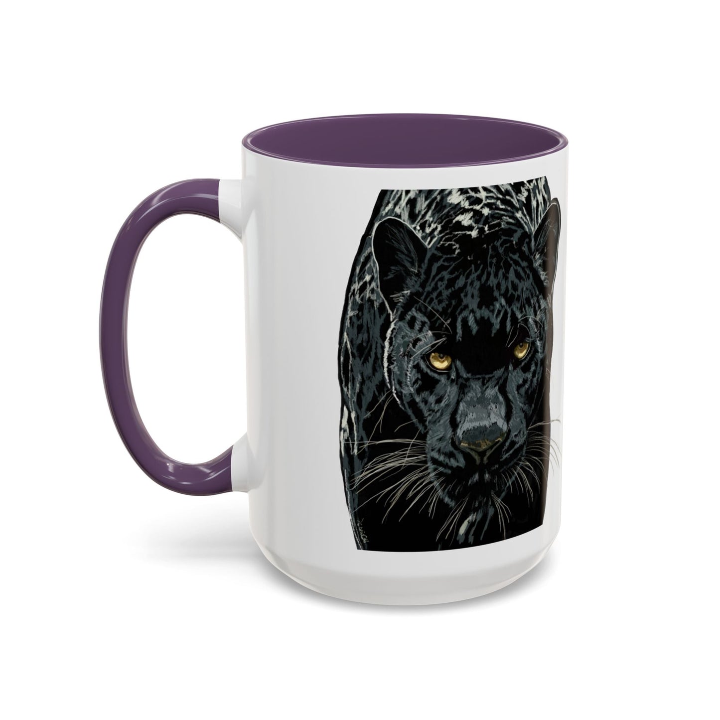Majestic Black Panther Two Tone Coffee Mug - 11 oz & 15 oz - Blue Cava