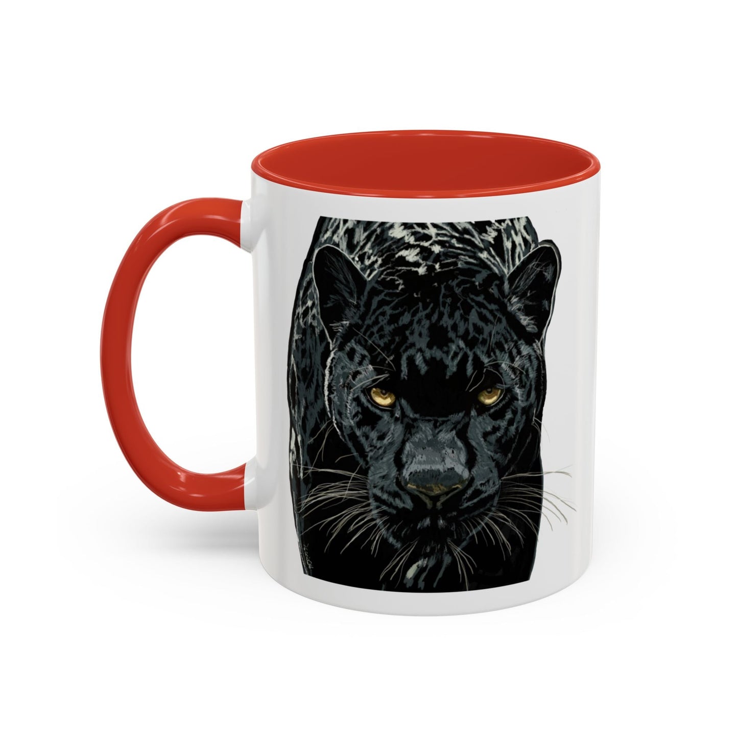 Majestic Black Panther Two Tone Coffee Mug - 11 oz & 15 oz - Blue Cava