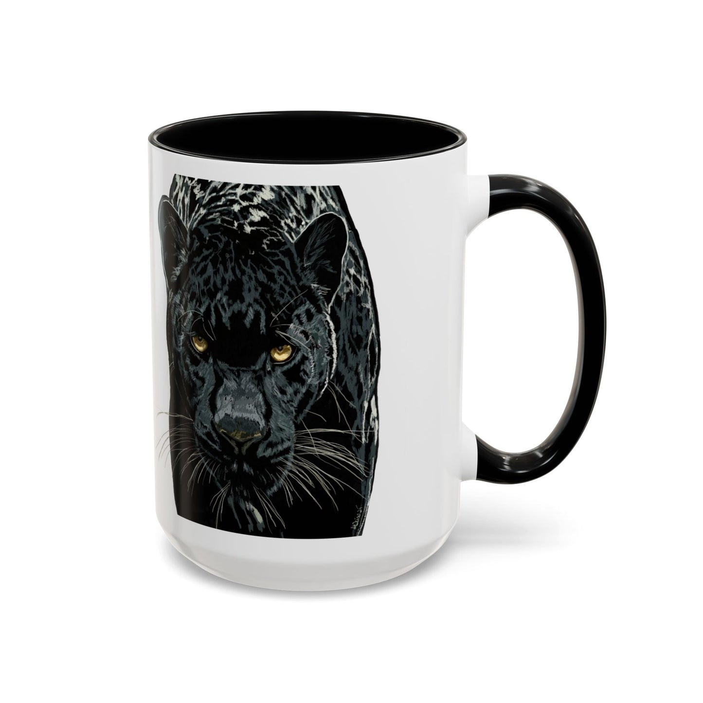 Majestic Black Panther Two Tone Coffee Mug - 11 oz & 15 oz - Blue Cava