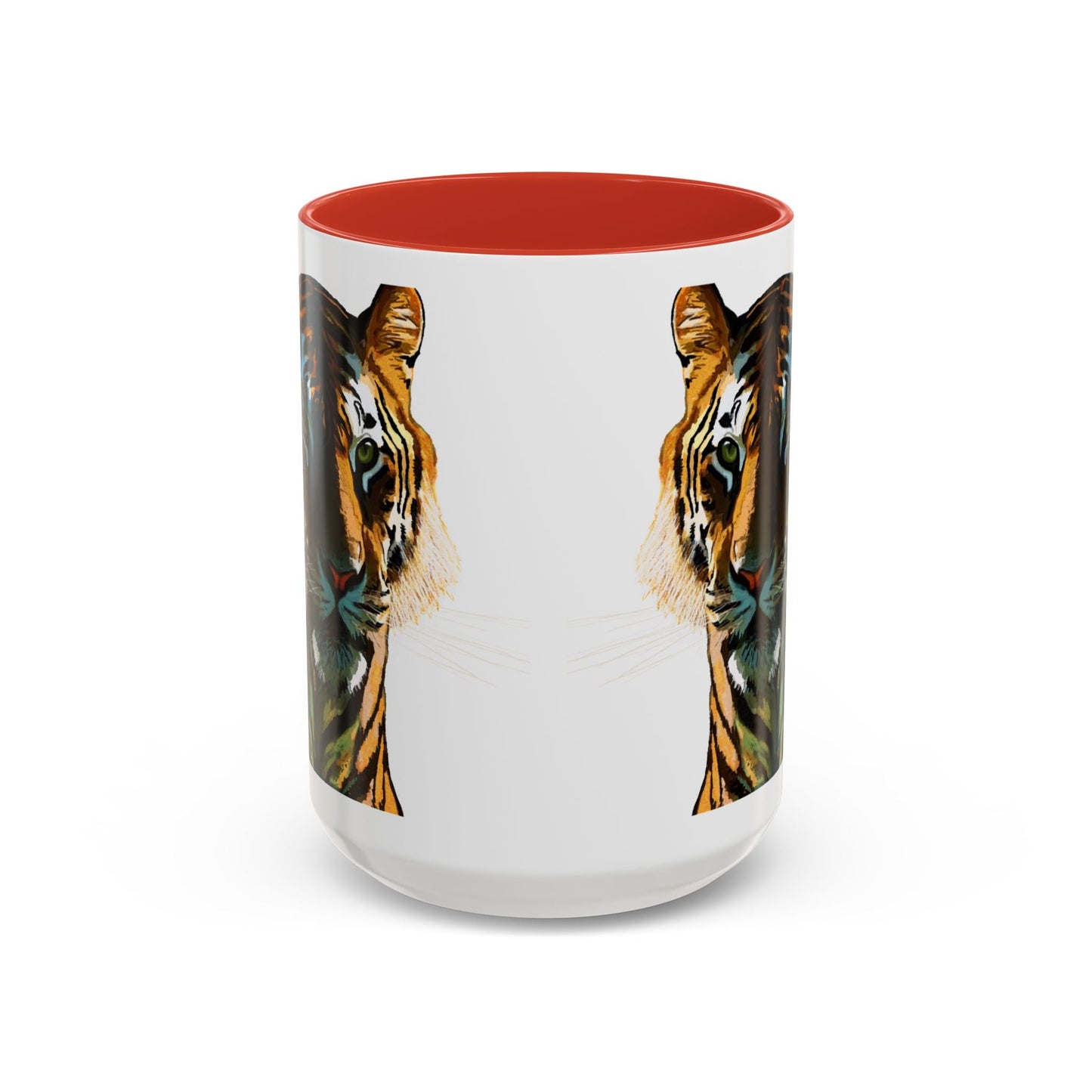 Majestic Tiger Two Tone Ceramic Coffee Mug - 11 oz & 15 oz - Blue Cava