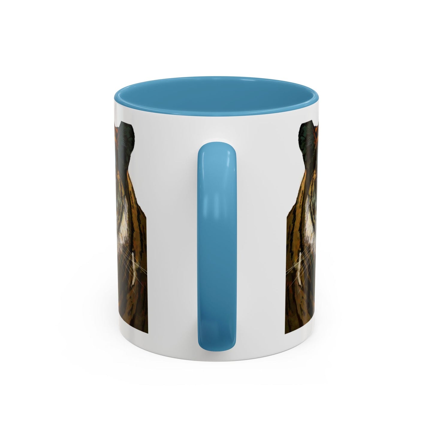 Majestic Tiger Two Tone Ceramic Coffee Mug - 11 oz & 15 oz - Blue Cava