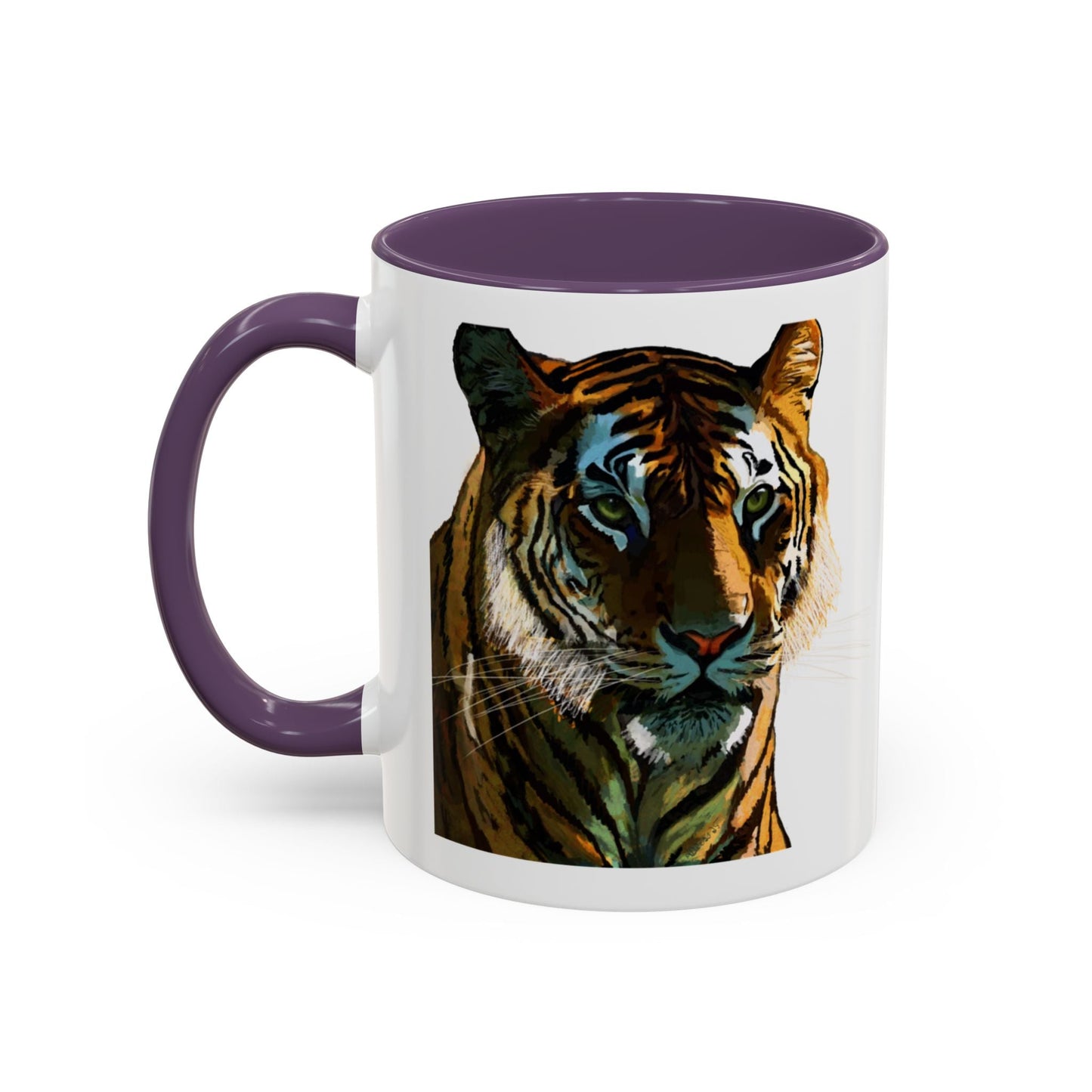 Majestic Tiger Two Tone Ceramic Coffee Mug - 11 oz & 15 oz - Blue Cava