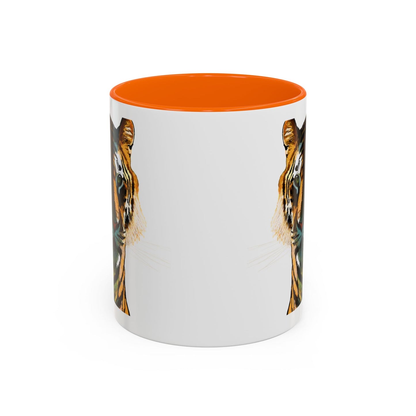 Majestic Tiger Two Tone Ceramic Coffee Mug - 11 oz & 15 oz - Blue Cava