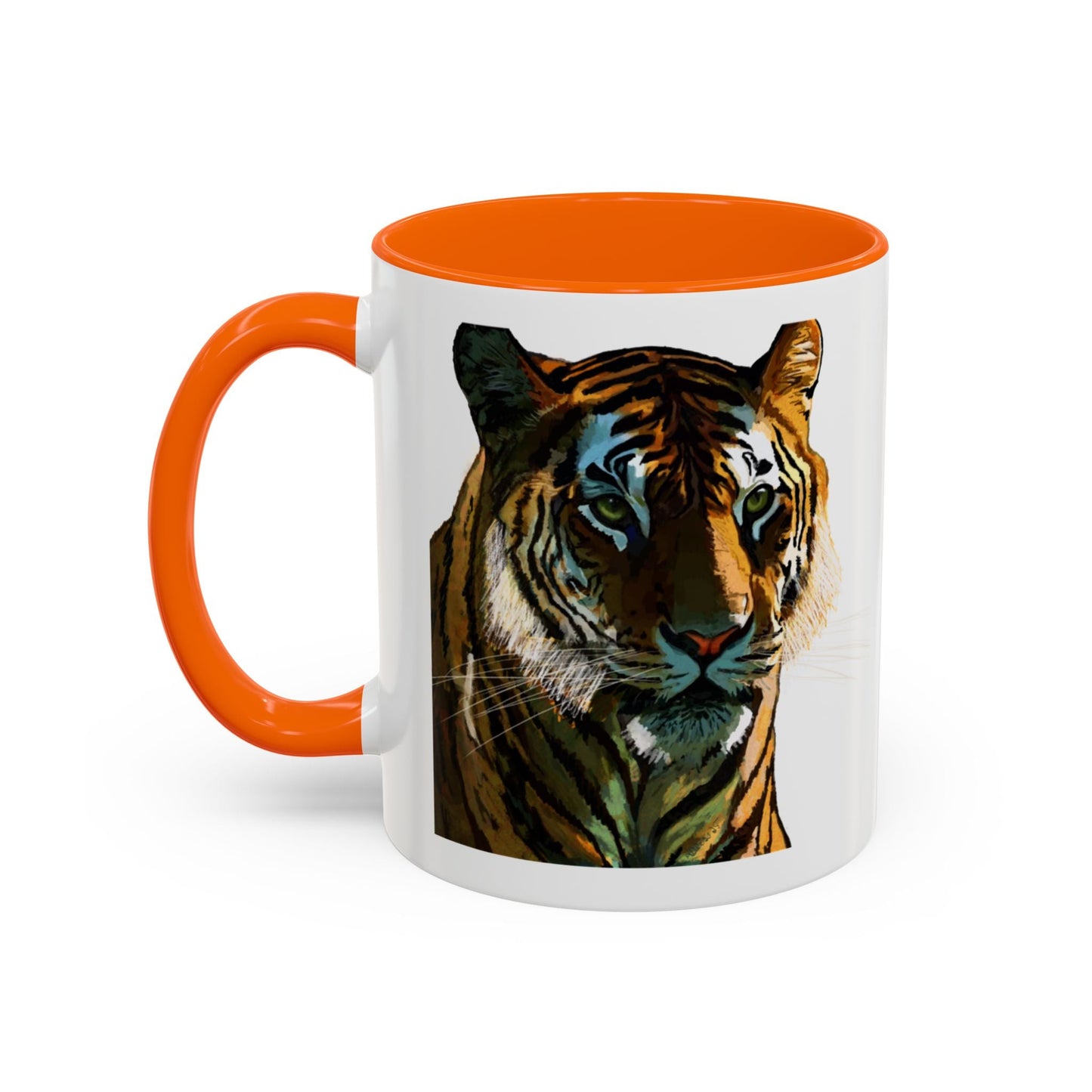 Majestic Tiger Two Tone Ceramic Coffee Mug - 11 oz & 15 oz - Blue Cava