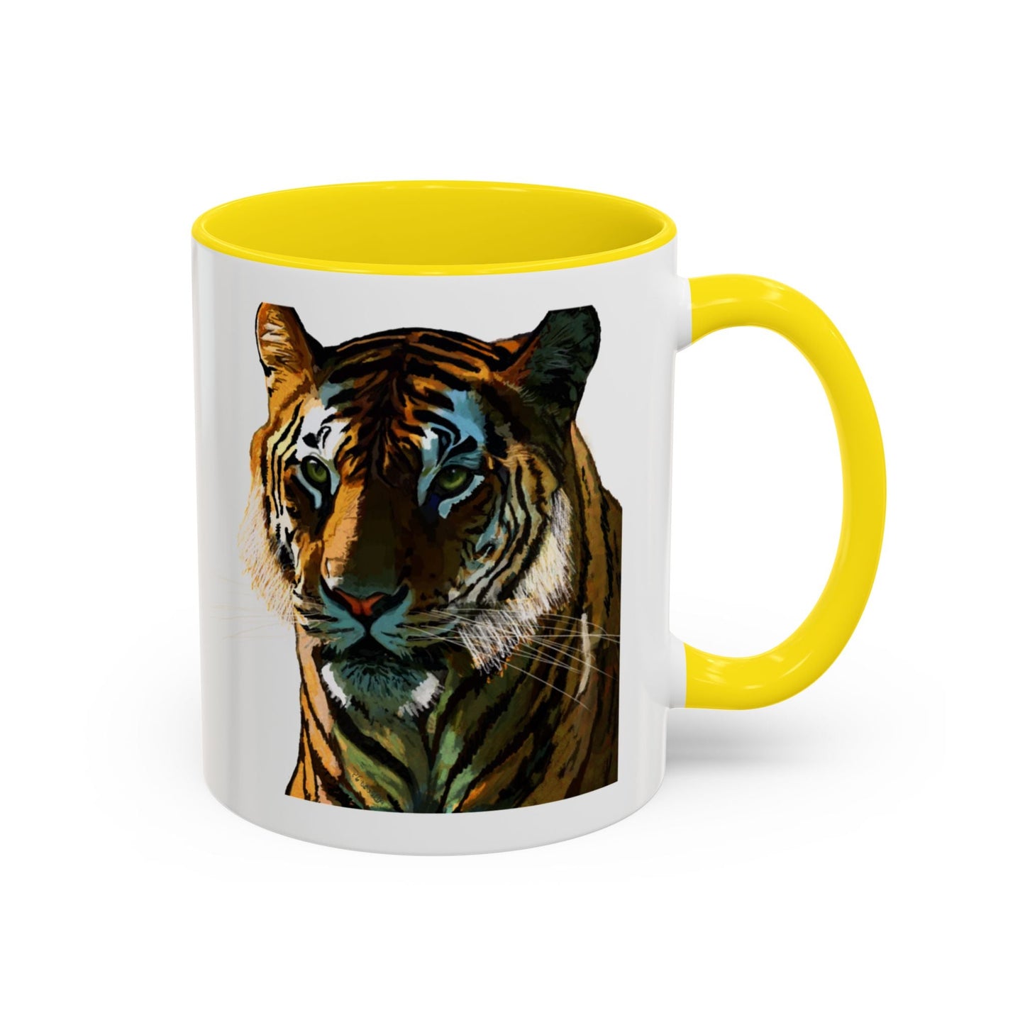 Majestic Tiger Two Tone Ceramic Coffee Mug - 11 oz & 15 oz - Blue Cava