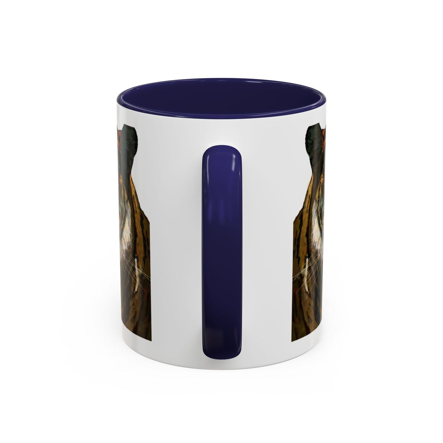 Majestic Tiger Two Tone Ceramic Coffee Mug - 11 oz & 15 oz - Blue Cava
