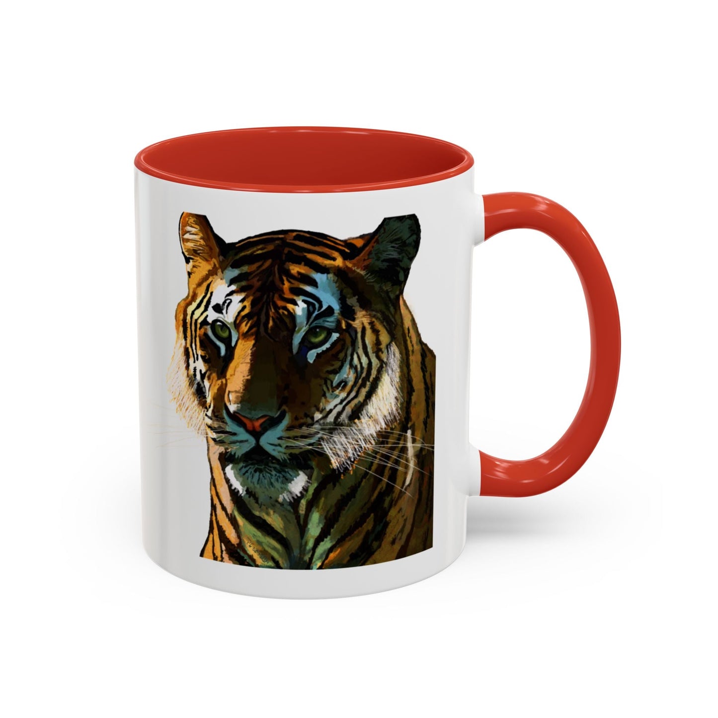 Majestic Tiger Two Tone Ceramic Coffee Mug - 11 oz & 15 oz - Blue Cava