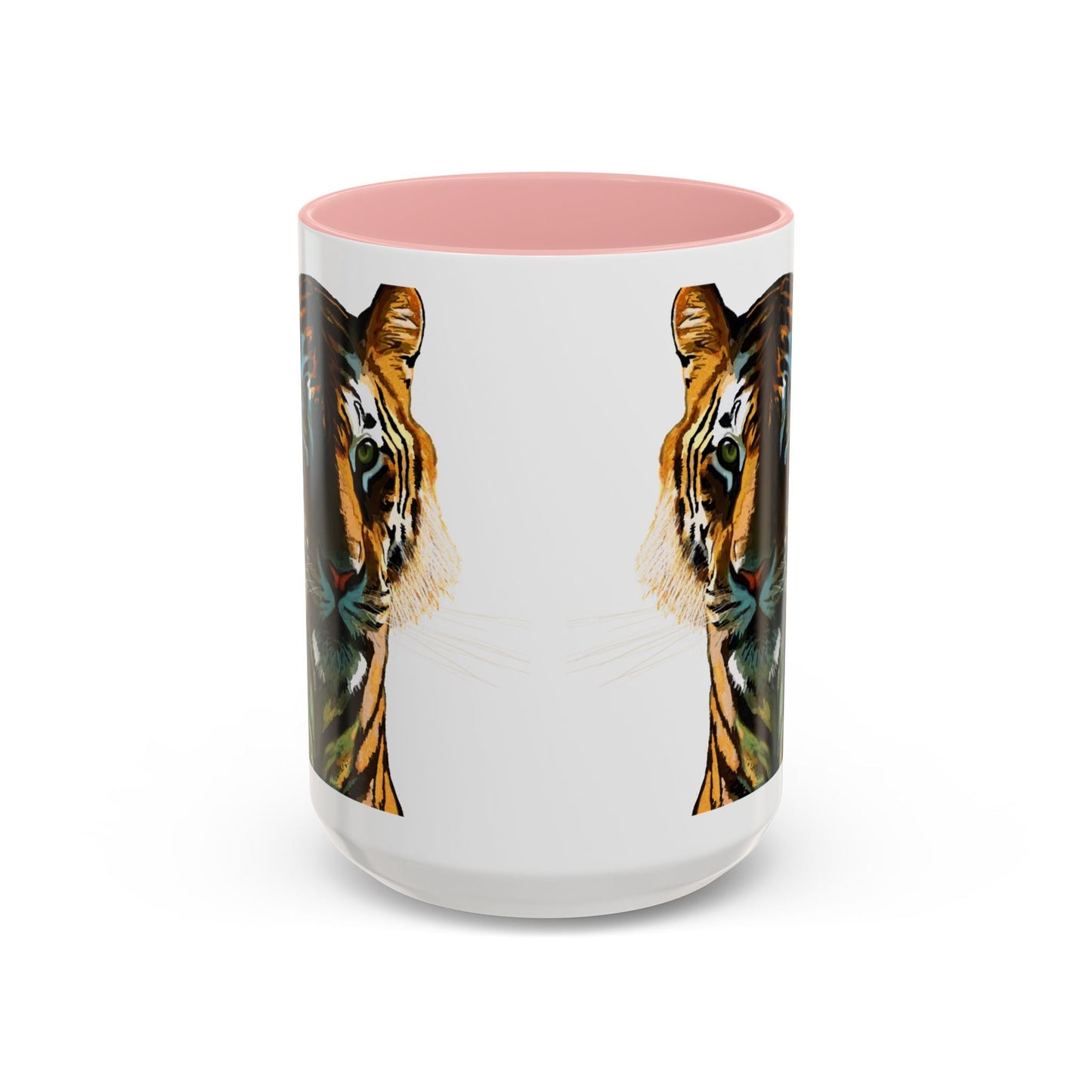Majestic Tiger Two Tone Ceramic Coffee Mug - 11 oz & 15 oz - Blue Cava