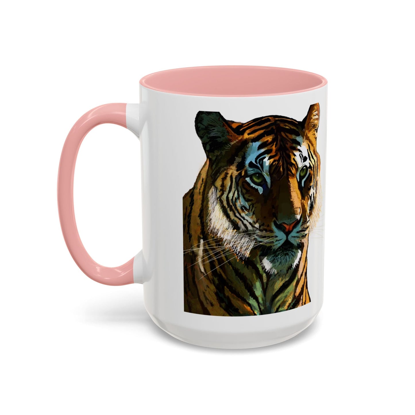 Majestic Tiger Two Tone Ceramic Coffee Mug - 11 oz & 15 oz - Blue Cava