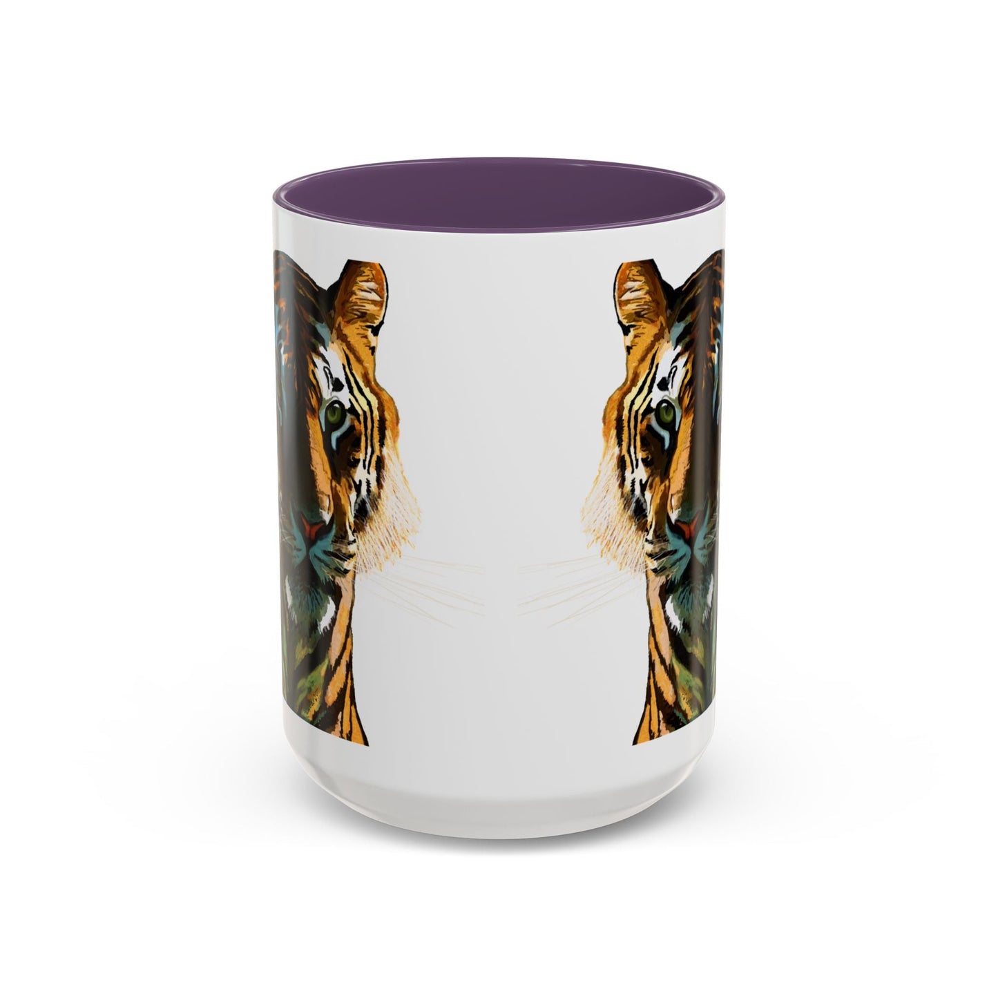 Majestic Tiger Two Tone Ceramic Coffee Mug - 11 oz & 15 oz - Blue Cava