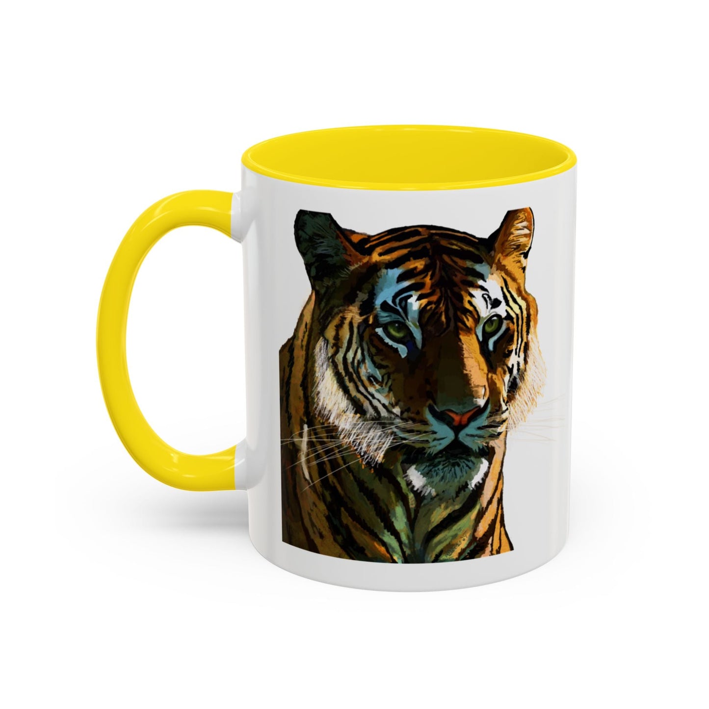 Majestic Tiger Two Tone Ceramic Coffee Mug - 11 oz & 15 oz - Blue Cava