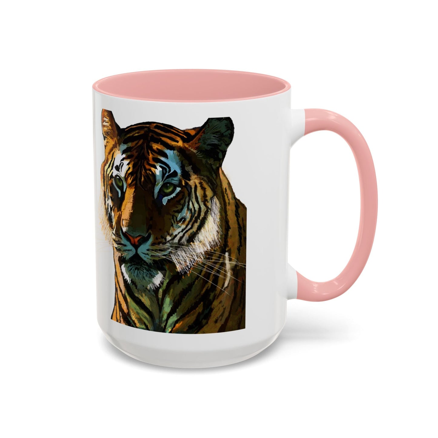 Majestic Tiger Two Tone Ceramic Coffee Mug - 11 oz & 15 oz - Blue Cava
