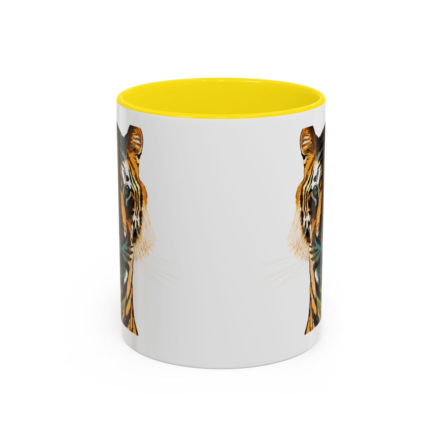 Majestic Tiger Two Tone Ceramic Coffee Mug - 11 oz & 15 oz - Blue Cava