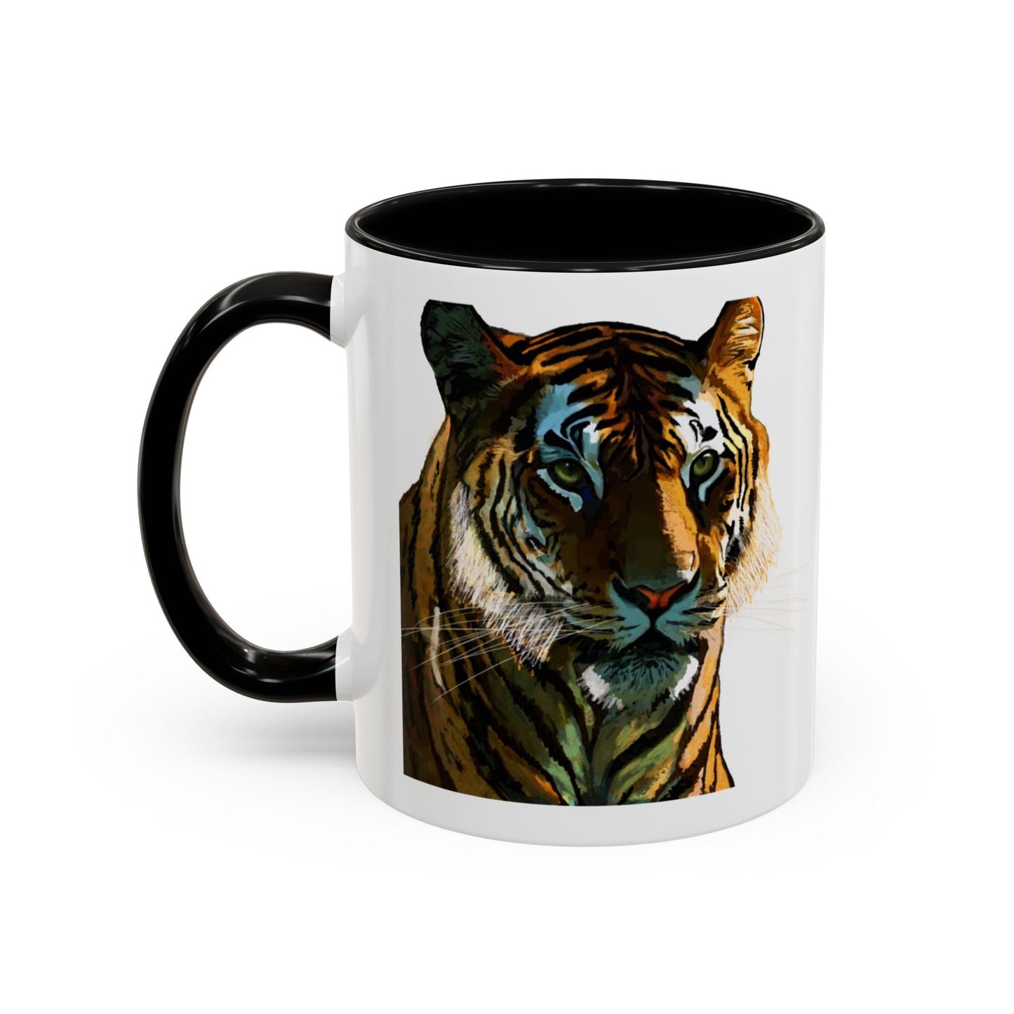 Majestic Tiger Two Tone Ceramic Coffee Mug - 11 oz & 15 oz - Blue Cava