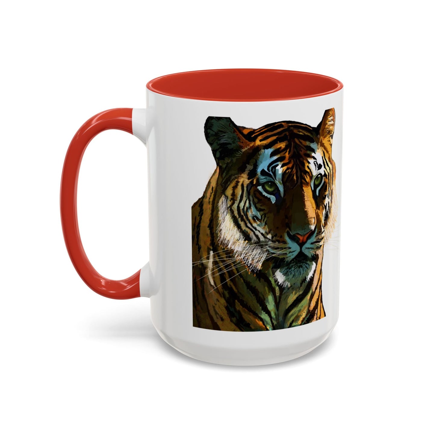 Majestic Tiger Two Tone Ceramic Coffee Mug - 11 oz & 15 oz - Blue Cava