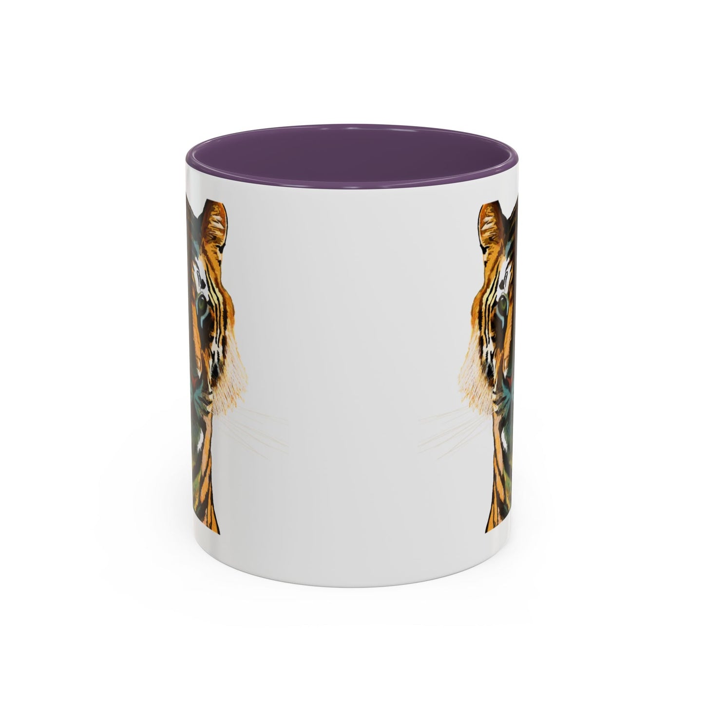 Majestic Tiger Two Tone Ceramic Coffee Mug - 11 oz & 15 oz - Blue Cava