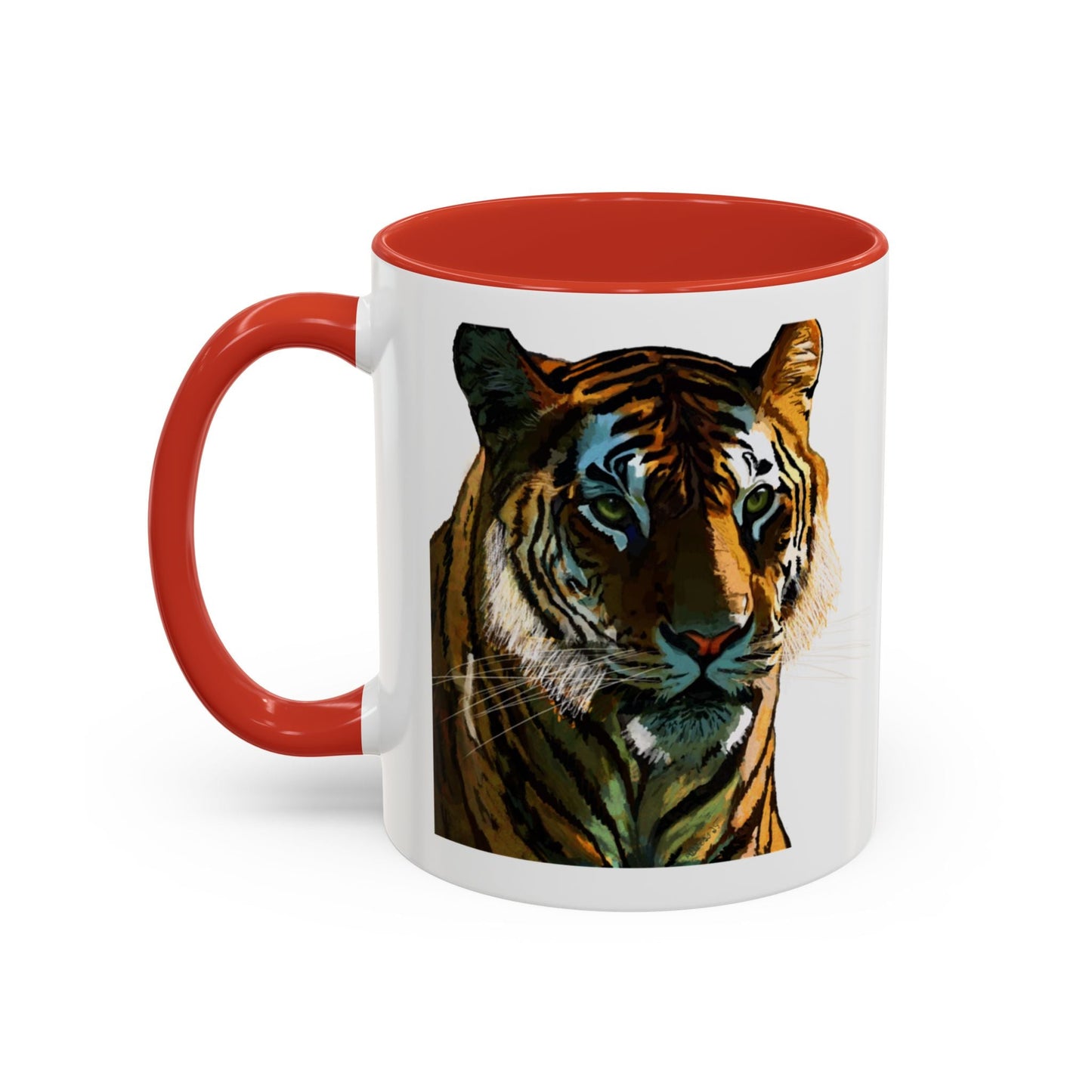 Majestic Tiger Two Tone Ceramic Coffee Mug - 11 oz & 15 oz - Blue Cava
