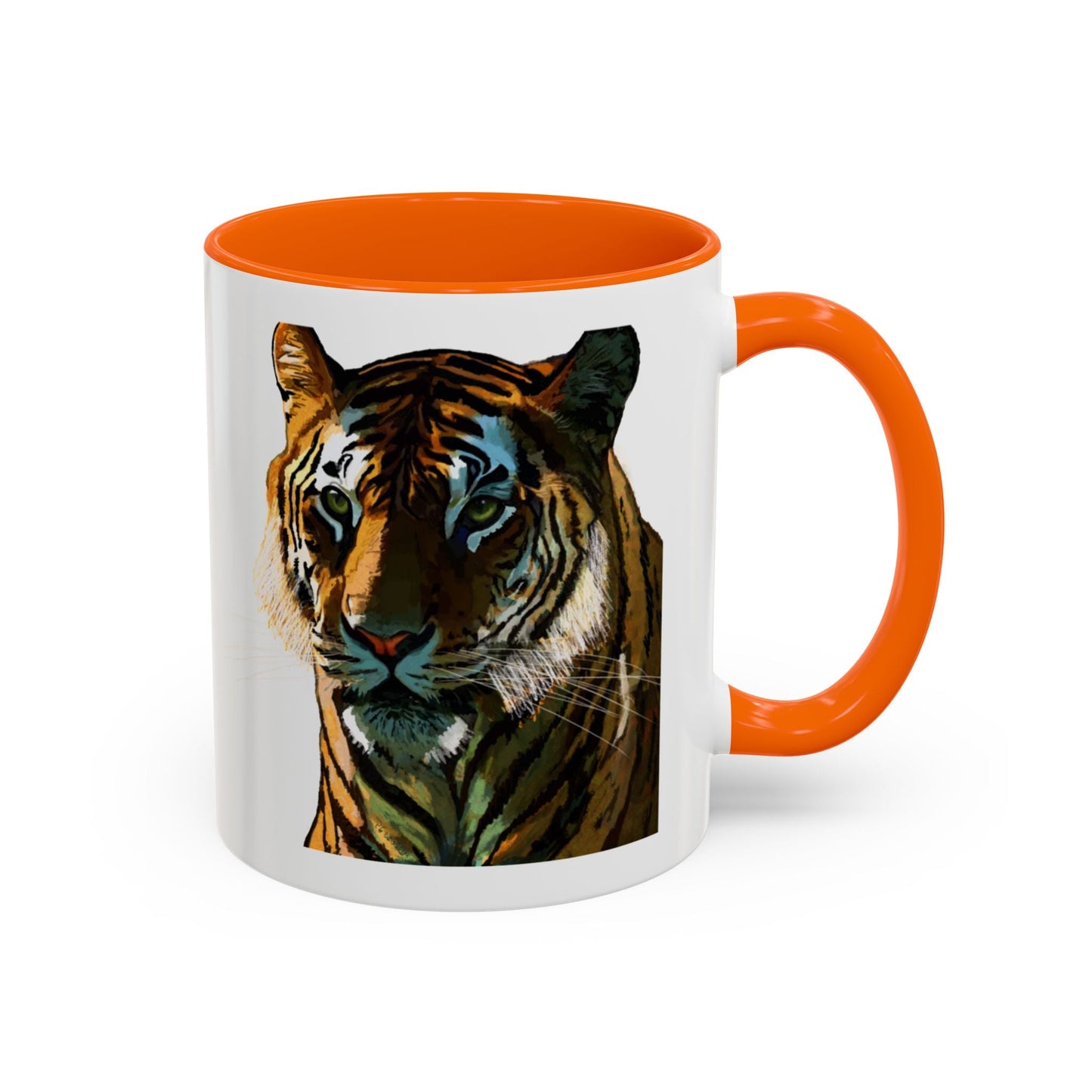 Majestic Tiger Two Tone Ceramic Coffee Mug - 11 oz & 15 oz - Blue Cava