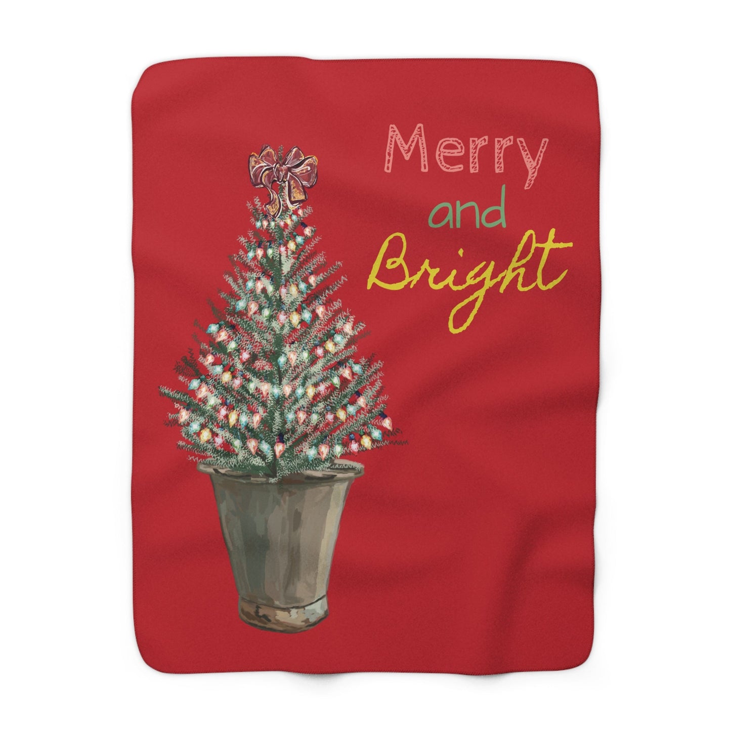 50" x 60" Merry and Bright sherpa blanket