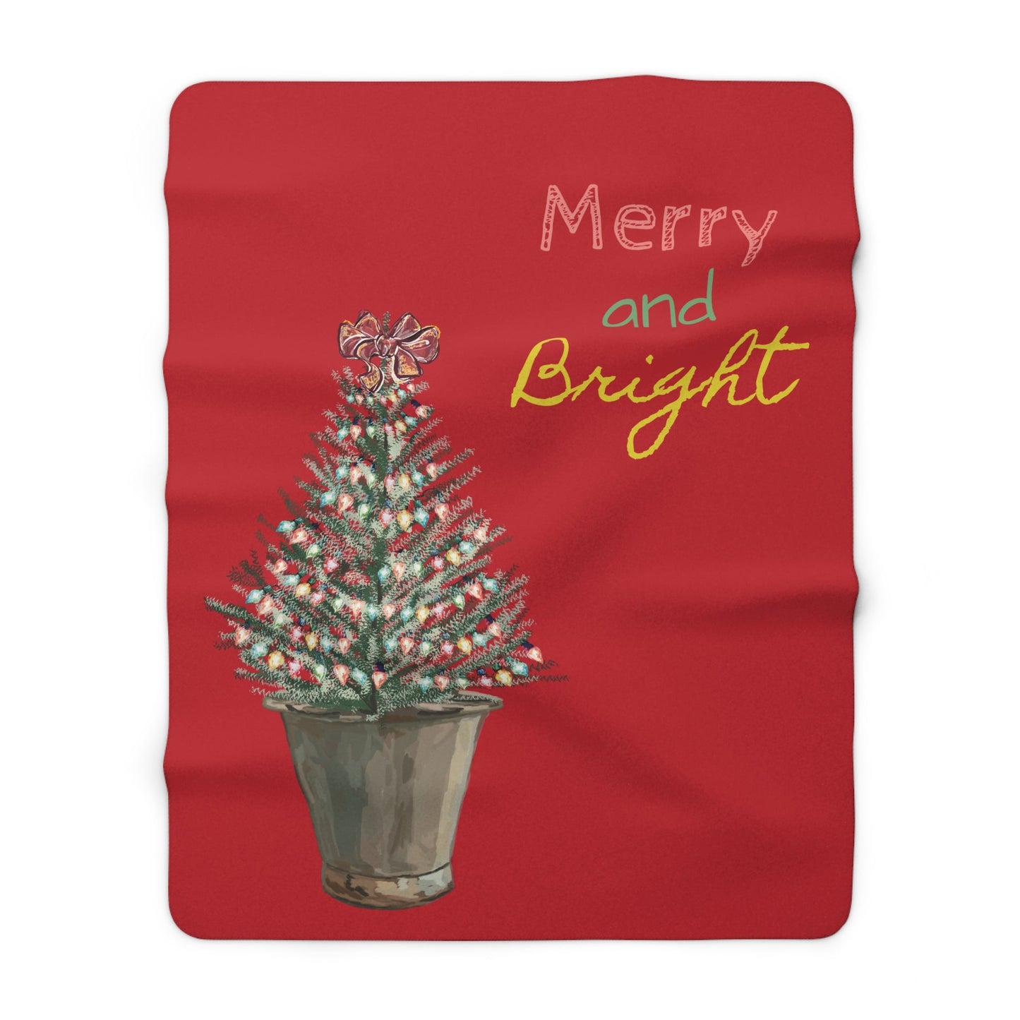60" x 80" Merry and Bright sherpa blanket