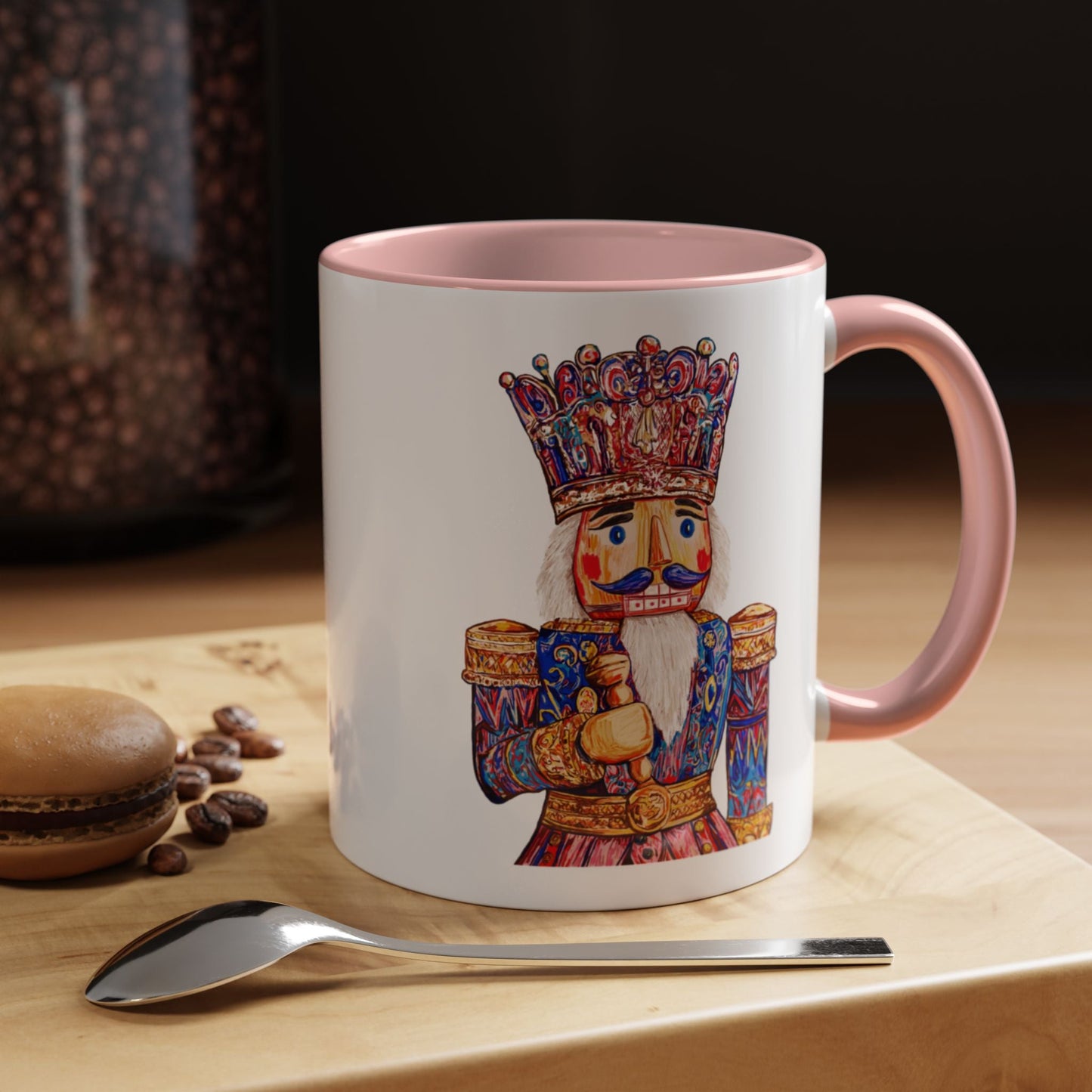Nutcracker Two Tone Ceramic Coffee Mug - Festive Drinkware - Blue Cava