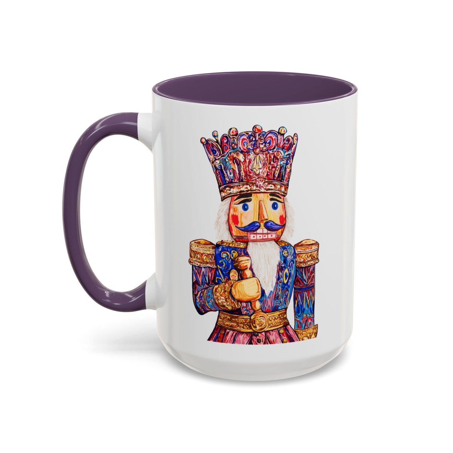 Nutcracker Two Tone Ceramic Coffee Mug - Festive Drinkware - Blue Cava