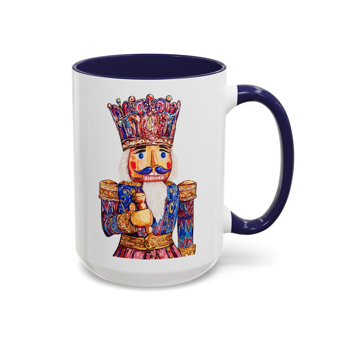 Nutcracker Two Tone Ceramic Coffee Mug - Festive Drinkware - Blue Cava