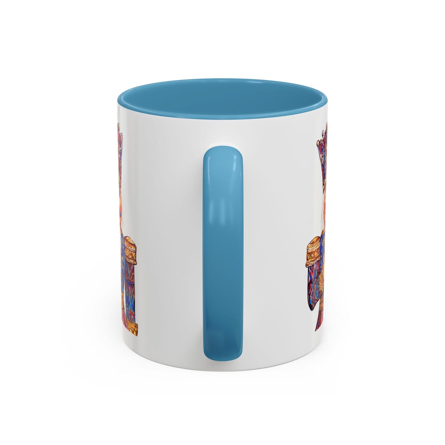 Nutcracker Two Tone Ceramic Coffee Mug - Festive Drinkware - Blue Cava