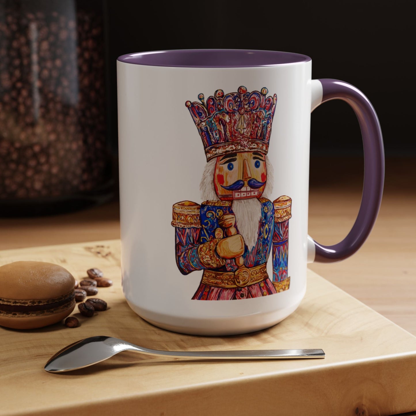 Nutcracker Two Tone Ceramic Coffee Mug - Festive Drinkware - Blue Cava