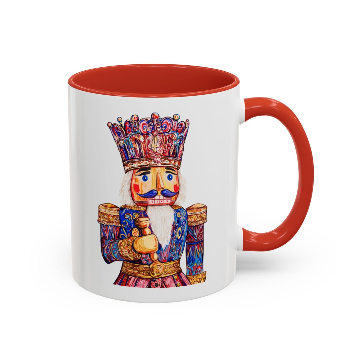 Nutcracker Two Tone Ceramic Coffee Mug - Festive Drinkware - Blue Cava