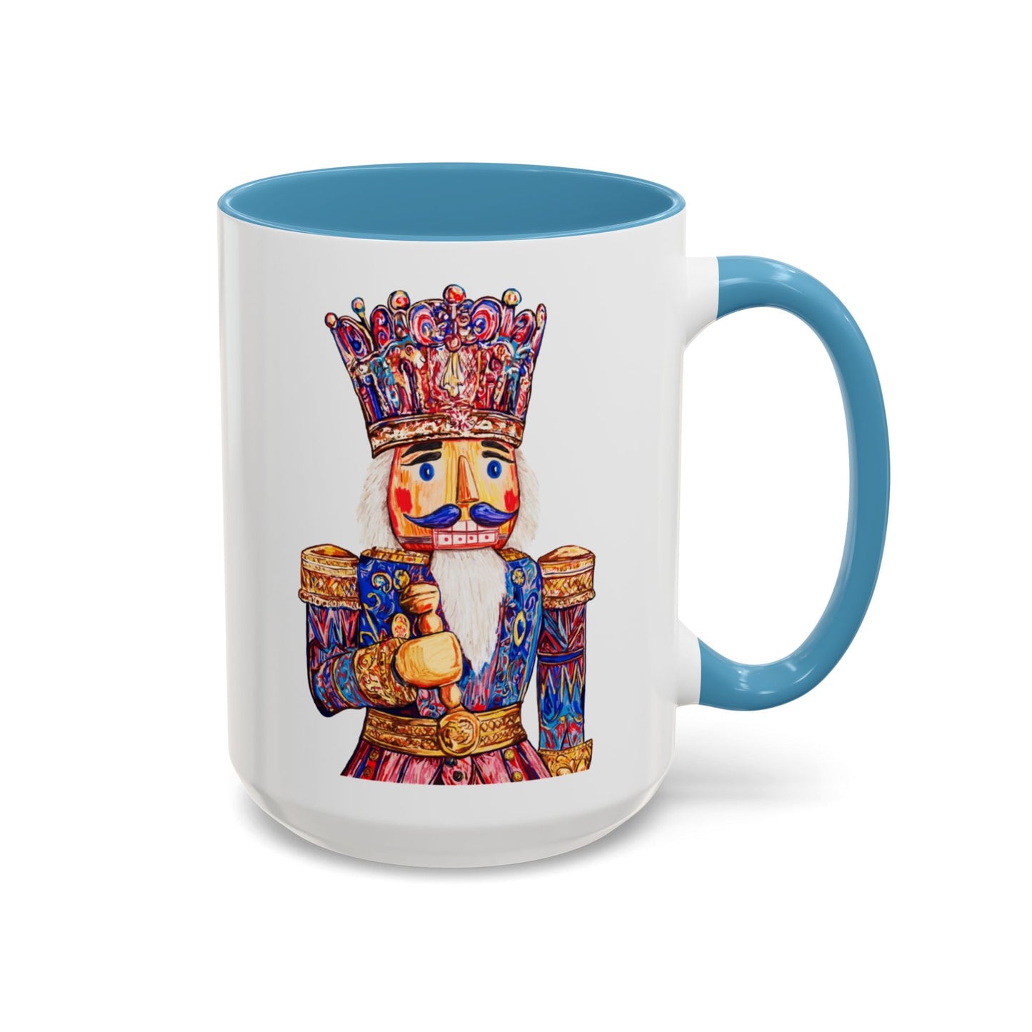 Nutcracker Two Tone Ceramic Coffee Mug - Festive Drinkware - Blue Cava