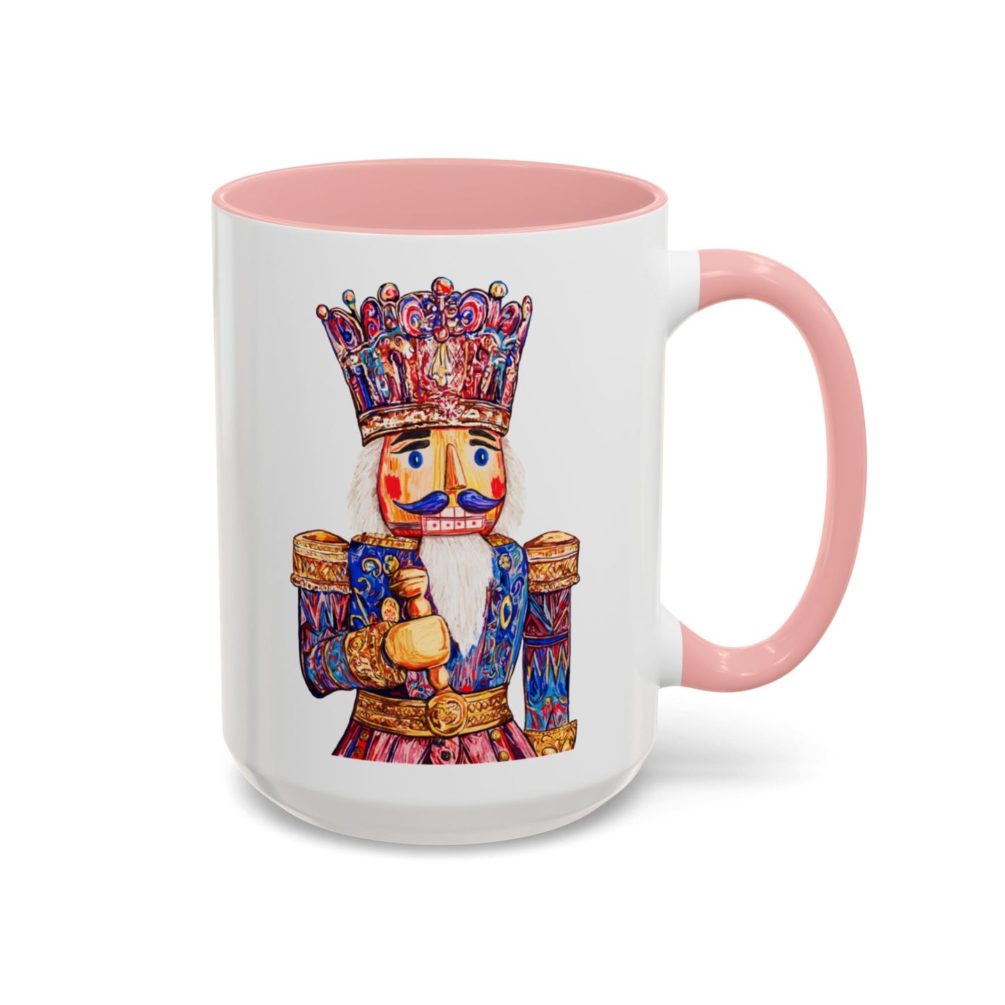 Nutcracker Two Tone Ceramic Coffee Mug - Festive Drinkware - Blue Cava