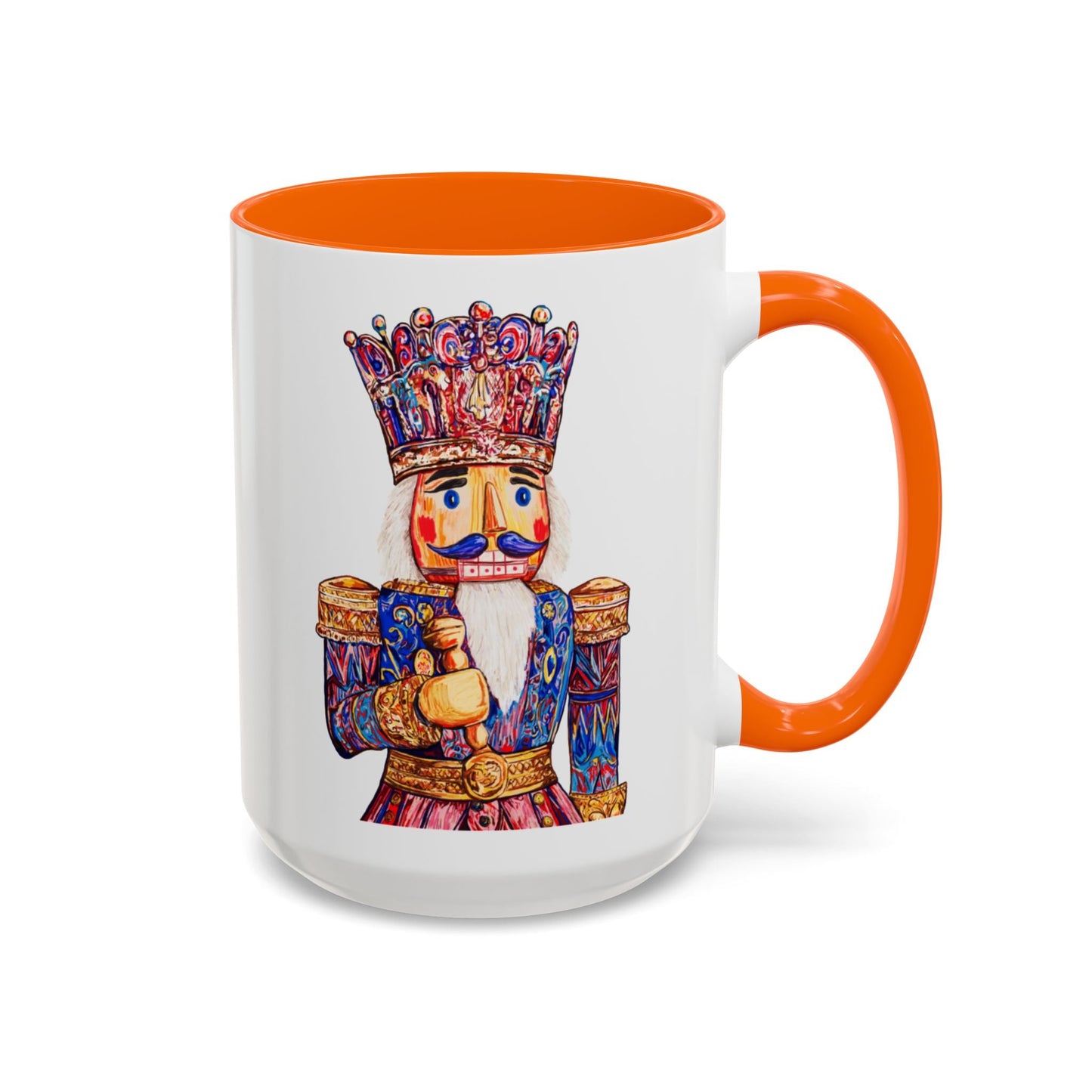 Nutcracker Two Tone Ceramic Coffee Mug - Festive Drinkware - Blue Cava