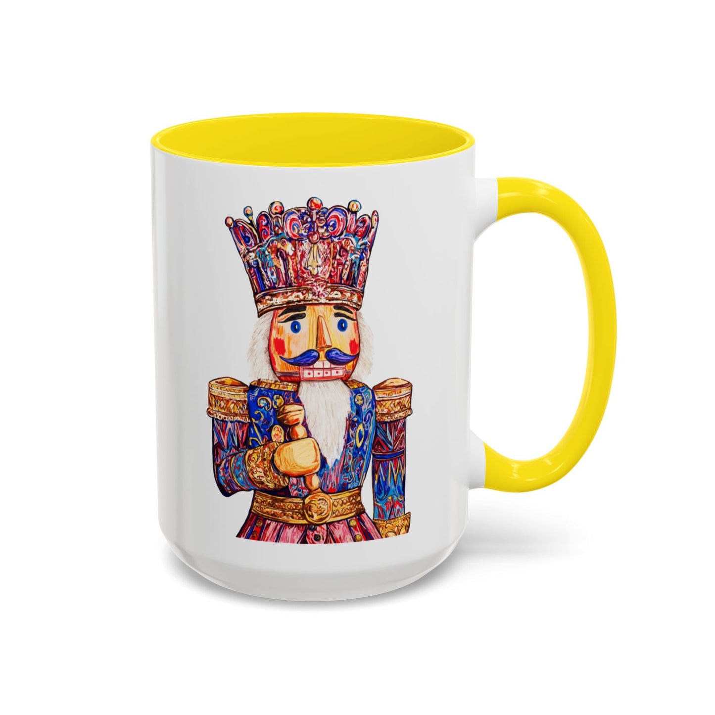 Nutcracker Two Tone Ceramic Coffee Mug - Festive Drinkware - Blue Cava