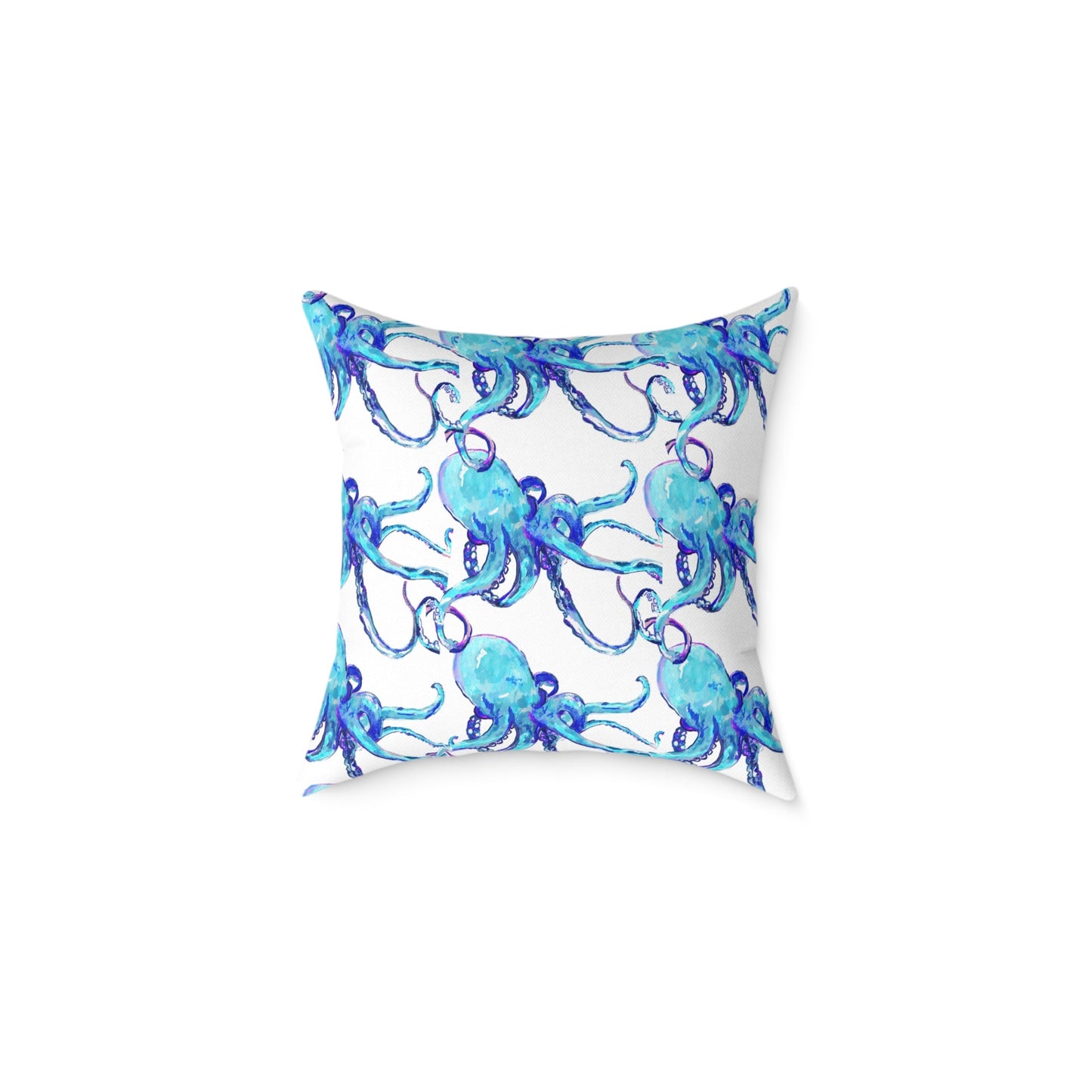 Ocean Blue Octopus Throw Pillow - Nautical Home Decor - Blue Cava