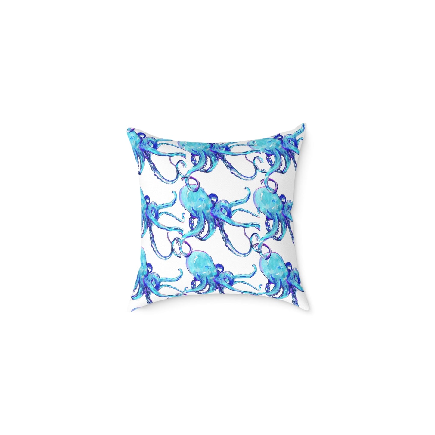 Ocean Blue Octopus Throw Pillow - Nautical Home Decor - Blue Cava