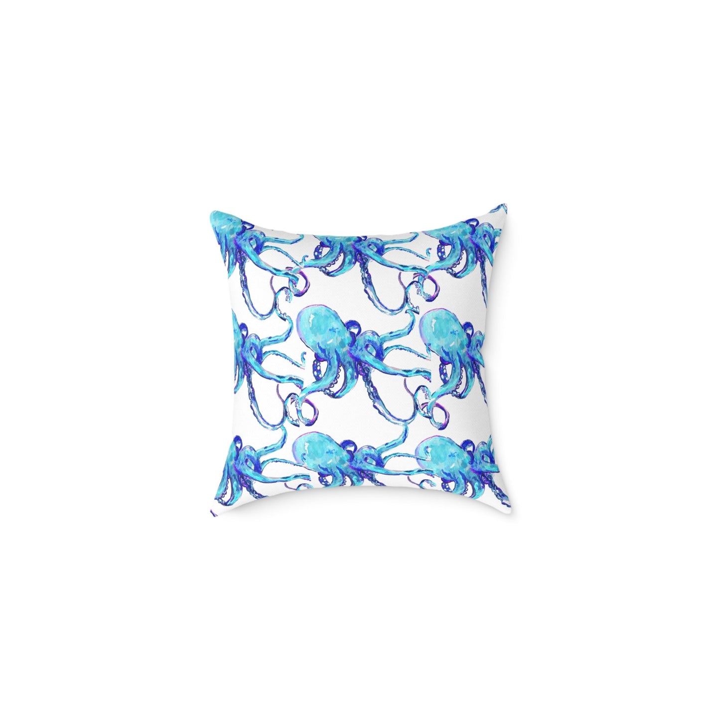 Ocean Blue Octopus Throw Pillow - Nautical Home Decor - Blue Cava