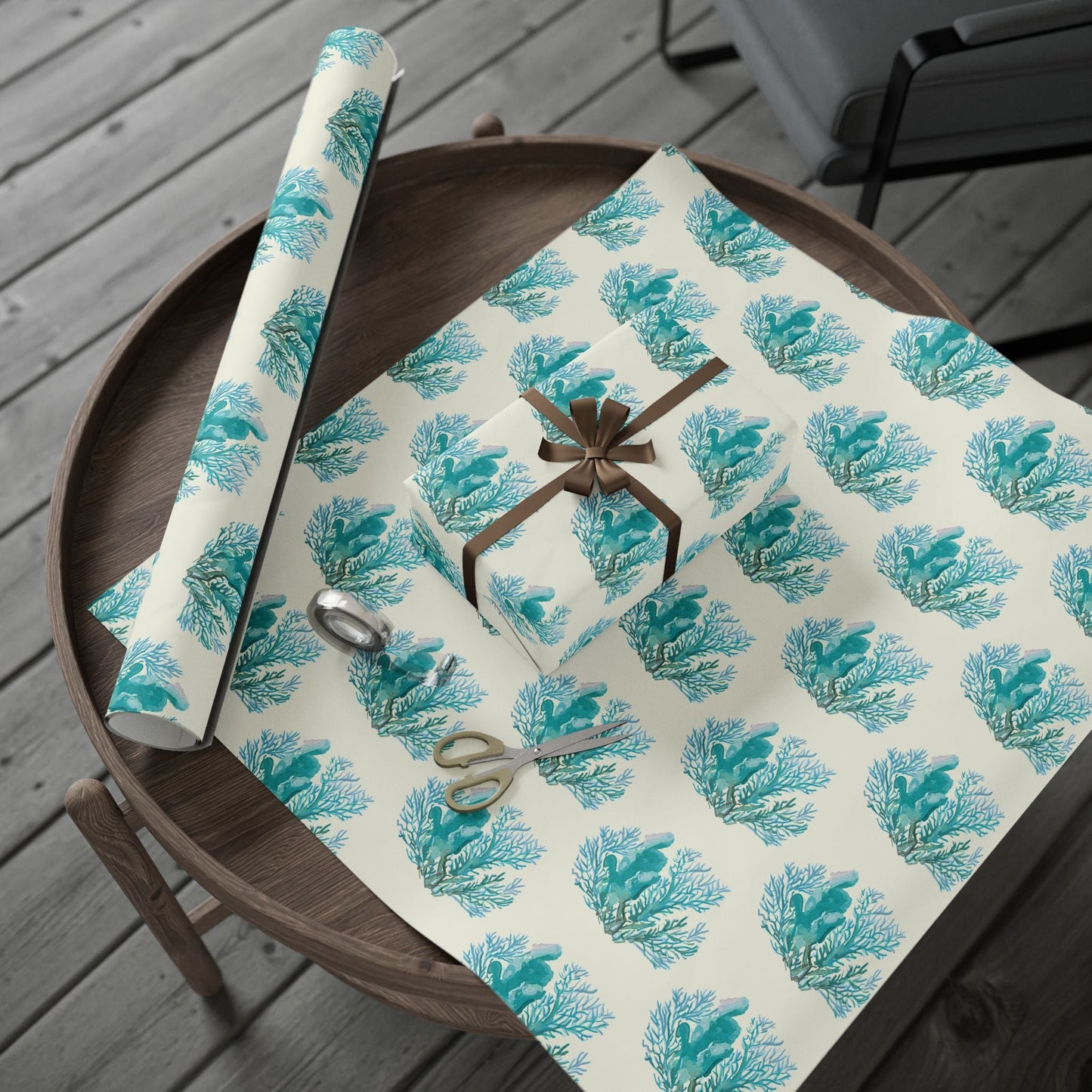 Ocean - Inspired Wrapping Paper for Coastal Gifts - Blue Cava