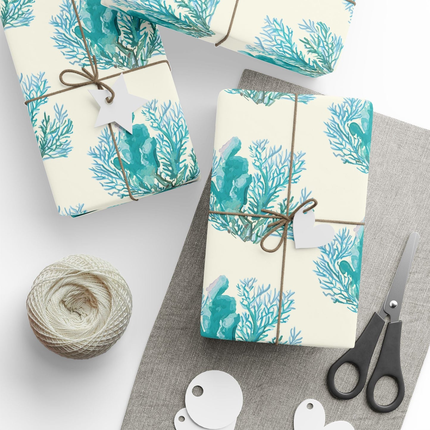 Ocean - Inspired Wrapping Paper for Coastal Gifts - Blue Cava