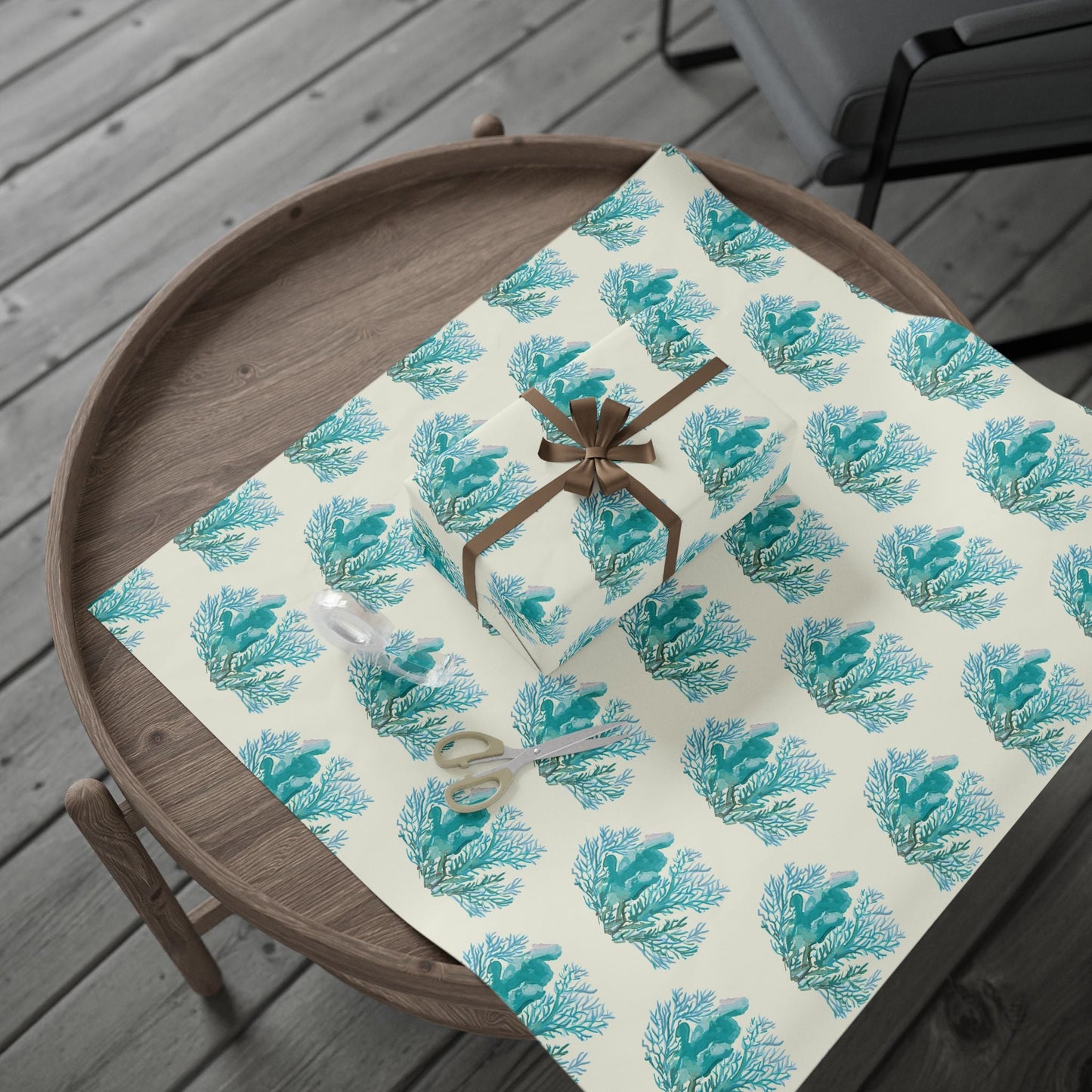 Ocean - Inspired Wrapping Paper for Coastal Gifts - Blue Cava
