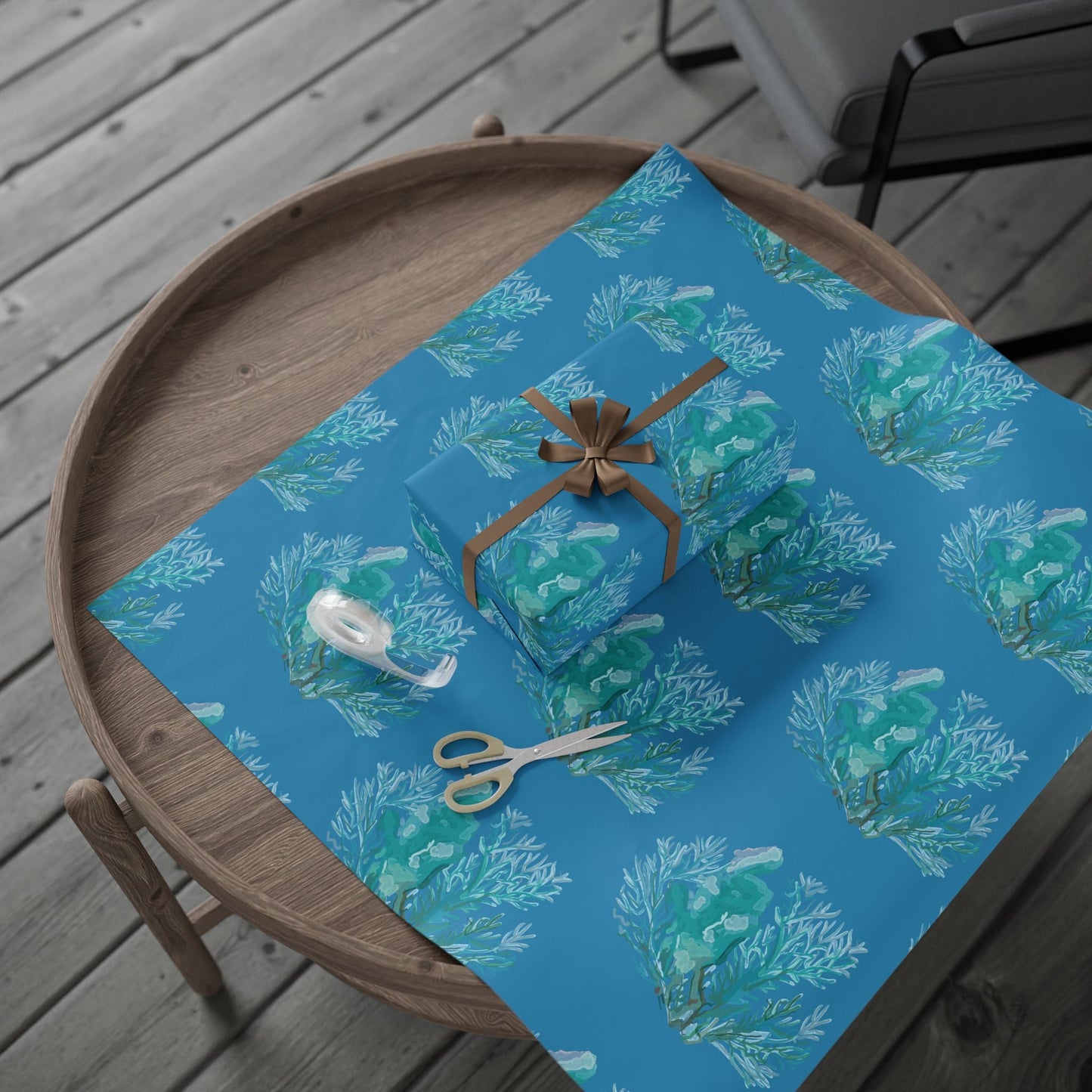 Ocean - Inspired Wrapping Paper for Eco - Friendly Gifts - Blue Cava