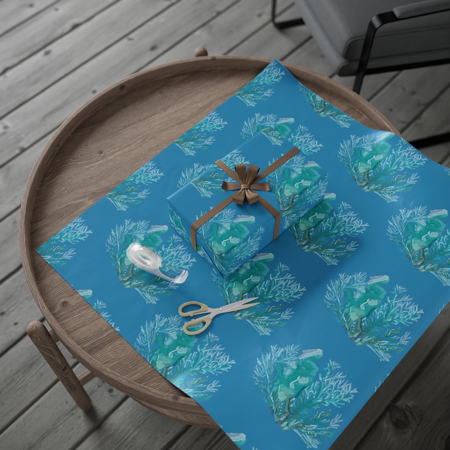 Ocean - Inspired Wrapping Paper for Eco - Friendly Gifts - Blue Cava