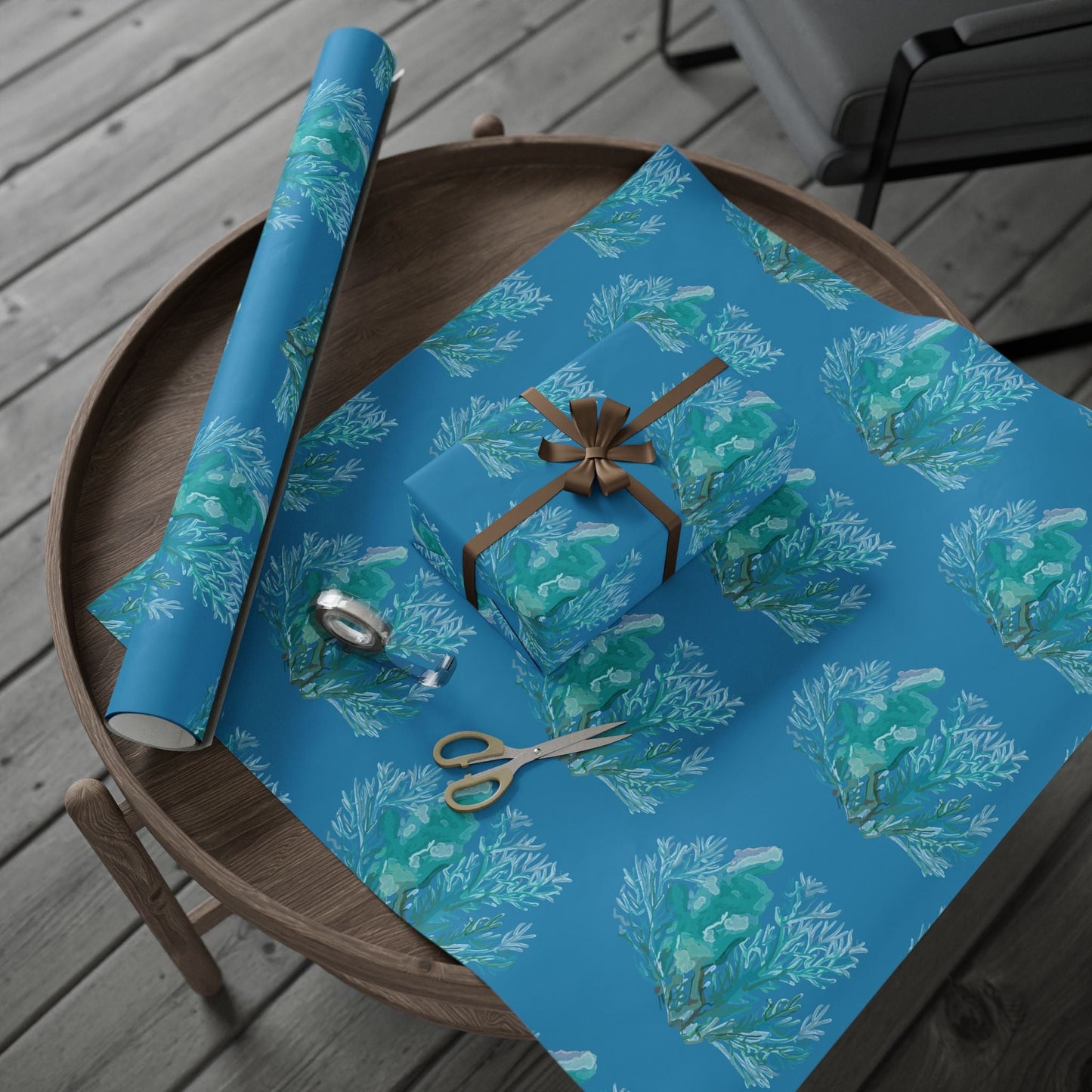 Ocean - Inspired Wrapping Paper for Eco - Friendly Gifts - Blue Cava
