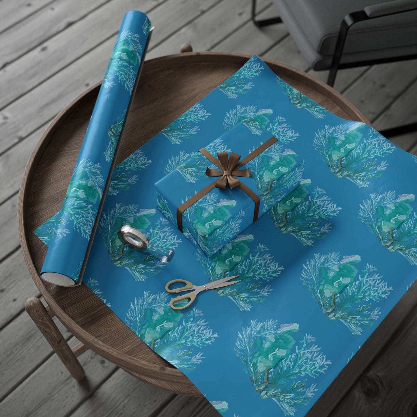 Ocean - Inspired Wrapping Paper for Eco - Friendly Gifts - Blue Cava