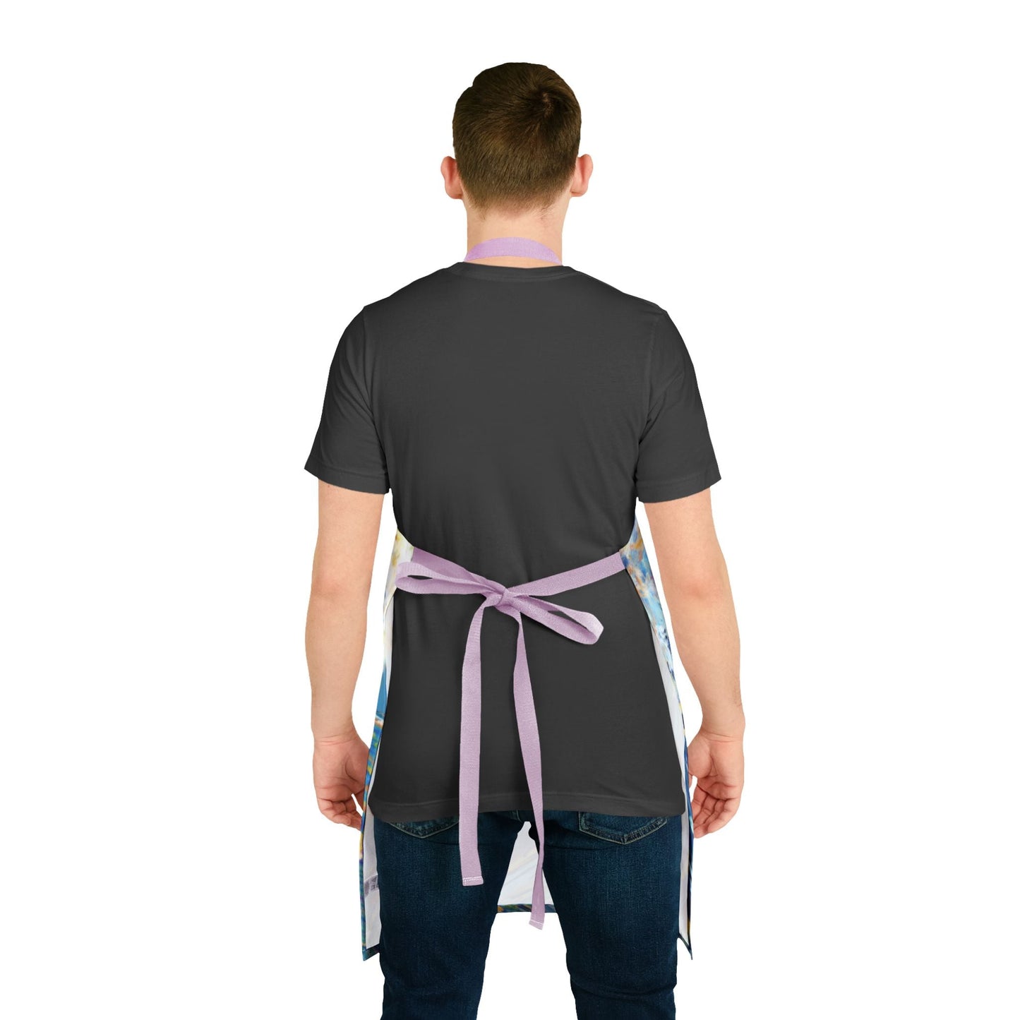 Ocean Wave Art Aprons with Color Straps - Perfect for Chefs and Home Cooks - Blue Cava