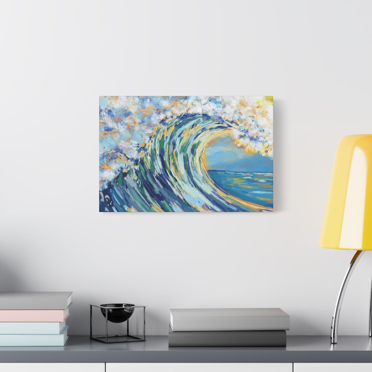 Ocean Wave Art Canvas Print - Stretched 1.25" Depth - Blue Cava