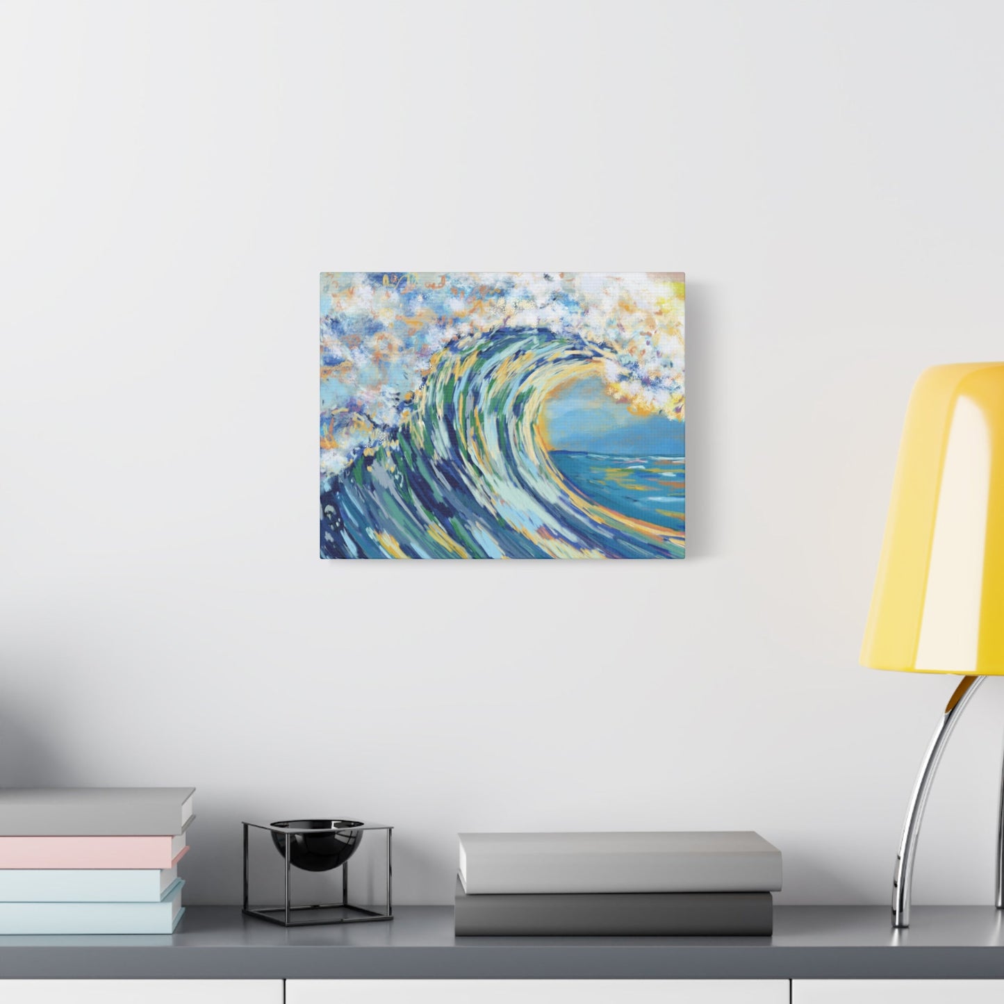Ocean Wave Art Canvas Print - Stretched 1.25" Depth - Blue Cava