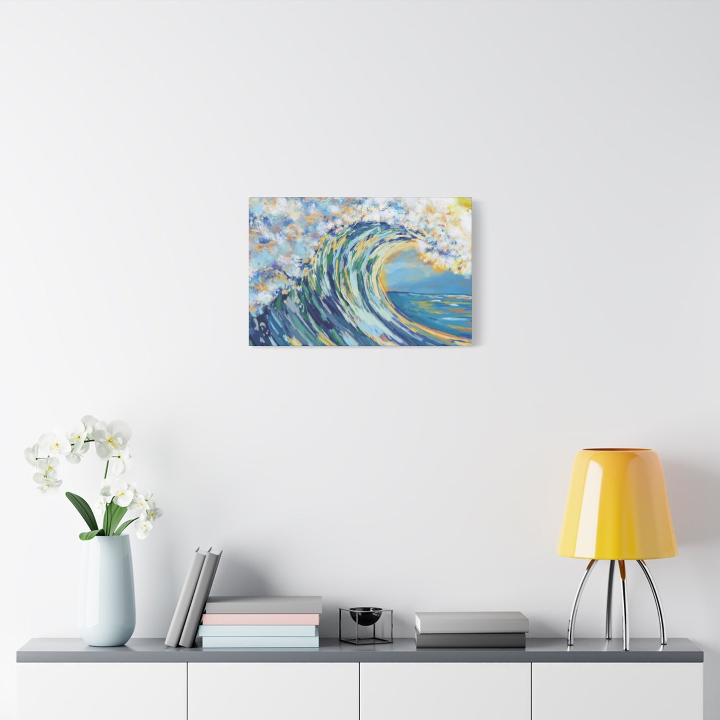 Ocean Wave Art Canvas Print - Stretched 1.25" Depth - Blue Cava