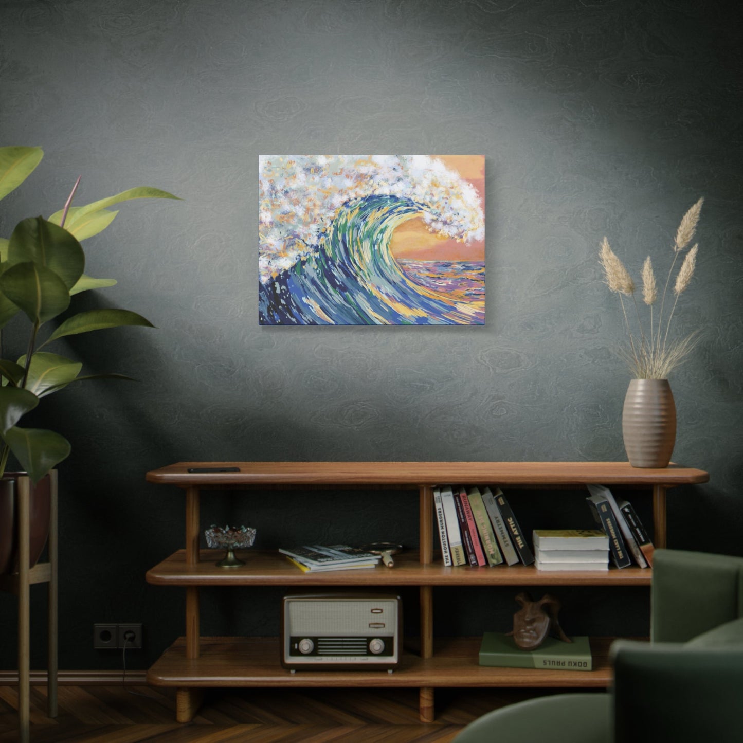 Ocean Wave Canvas Wall Art - Nautical Home Decor - Blue Cava